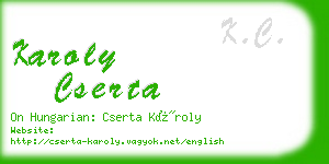 karoly cserta business card